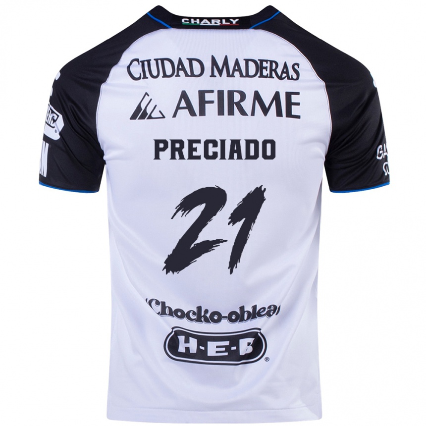 Hombre Fútbol Camiseta Ayrton Preciado #21 Azul Negro 1ª Equipación 2024/25 México