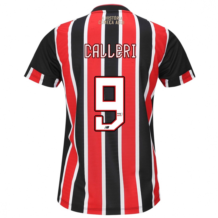 Hombre Fútbol Camiseta Jonathan Calleri #9 Negro Rojo Blanco 2ª Equipación 2024/25 México