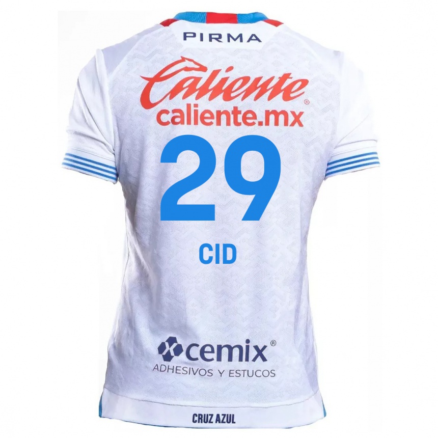 Hombre Fútbol Camiseta Claudia Cid #29 Blanco Azul 2ª Equipación 2024/25 México