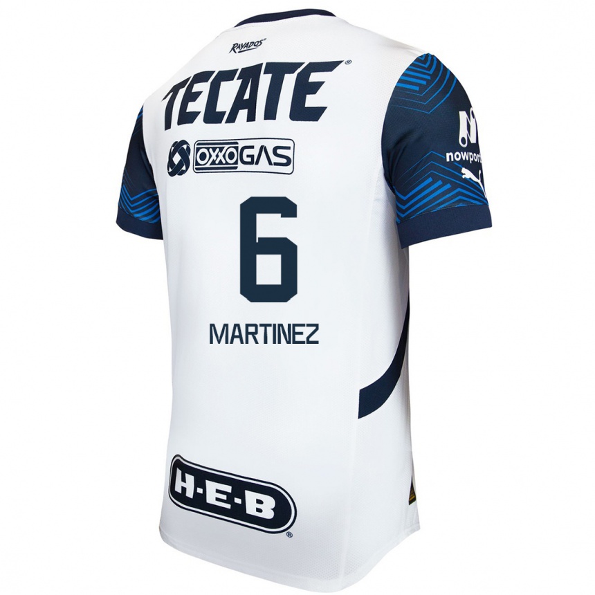 Hombre Fútbol Camiseta Alejandra Martinez #6 Blanco Azul 2ª Equipación 2024/25 México