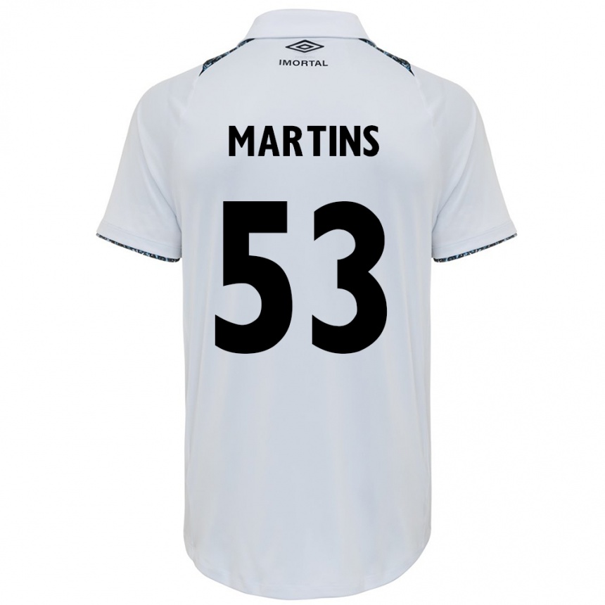 Hombre Fútbol Camiseta Gustavo Martins #53 Blanco Azul 2ª Equipación 2024/25 México