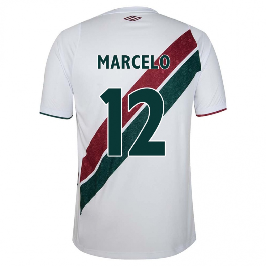 Hombre Fútbol Camiseta Marcelo #12 Blanco Verde Granate 2ª Equipación 2024/25 México