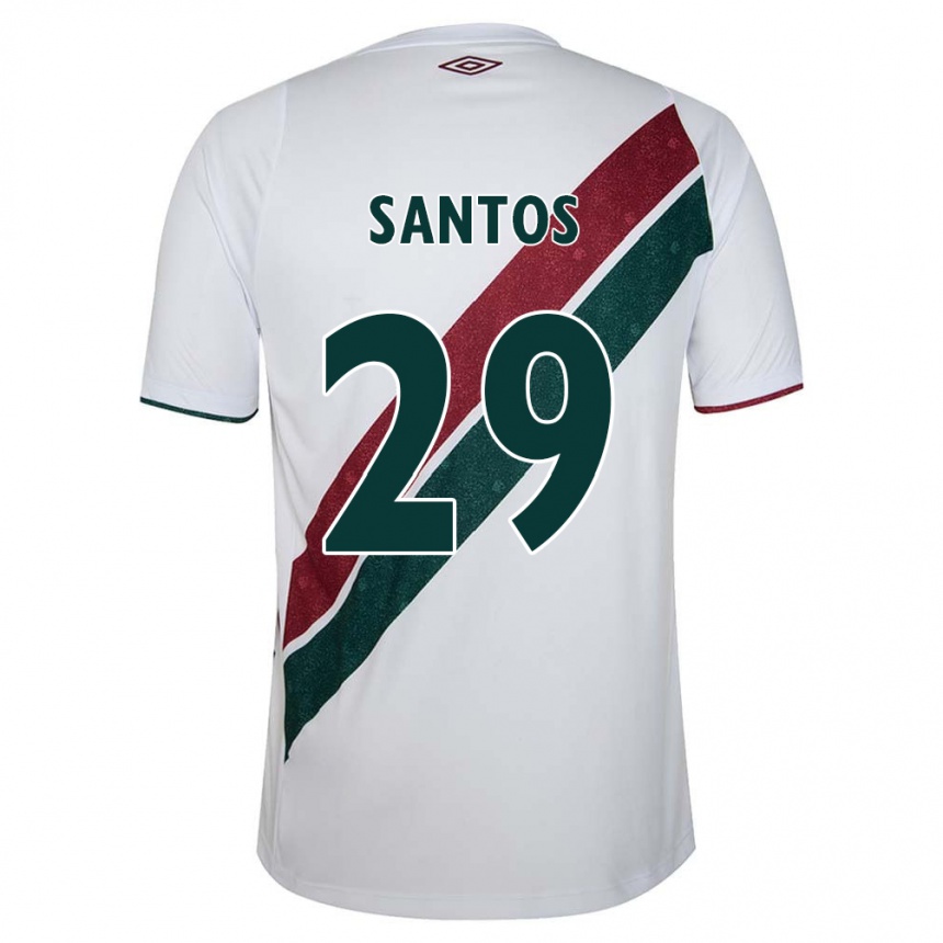 Hombre Fútbol Camiseta Thiago Santos #29 Blanco Verde Granate 2ª Equipación 2024/25 México