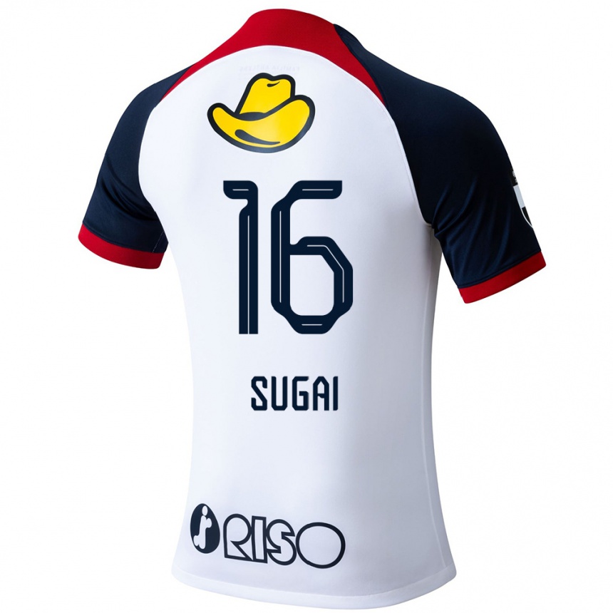 Hombre Fútbol Camiseta Hidehiro Sugai #16 Blanco Azul Rojo 2ª Equipación 2024/25 México