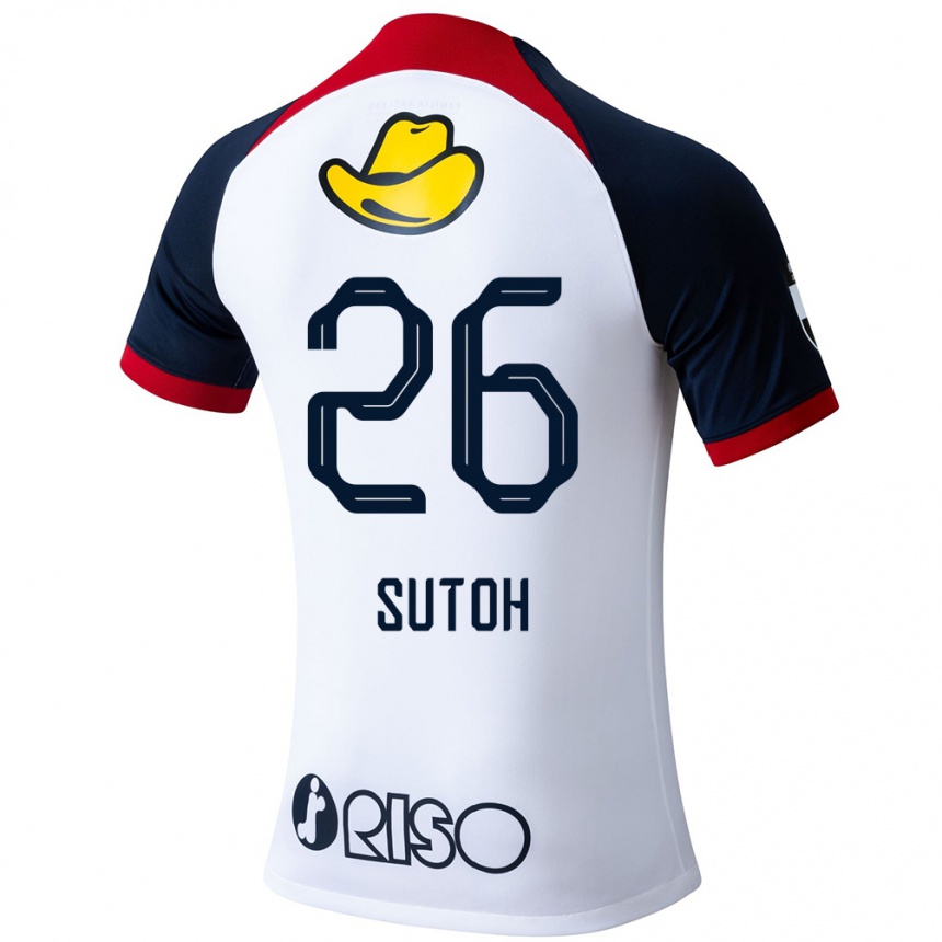 Hombre Fútbol Camiseta Naoki Suto #26 Blanco Azul Rojo 2ª Equipación 2024/25 México