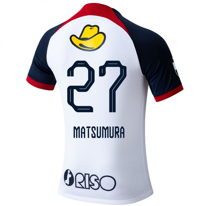 Hombre Fútbol Camiseta Yuta Matsumura #27 Blanco Azul Rojo 2ª Equipación 2024/25 México