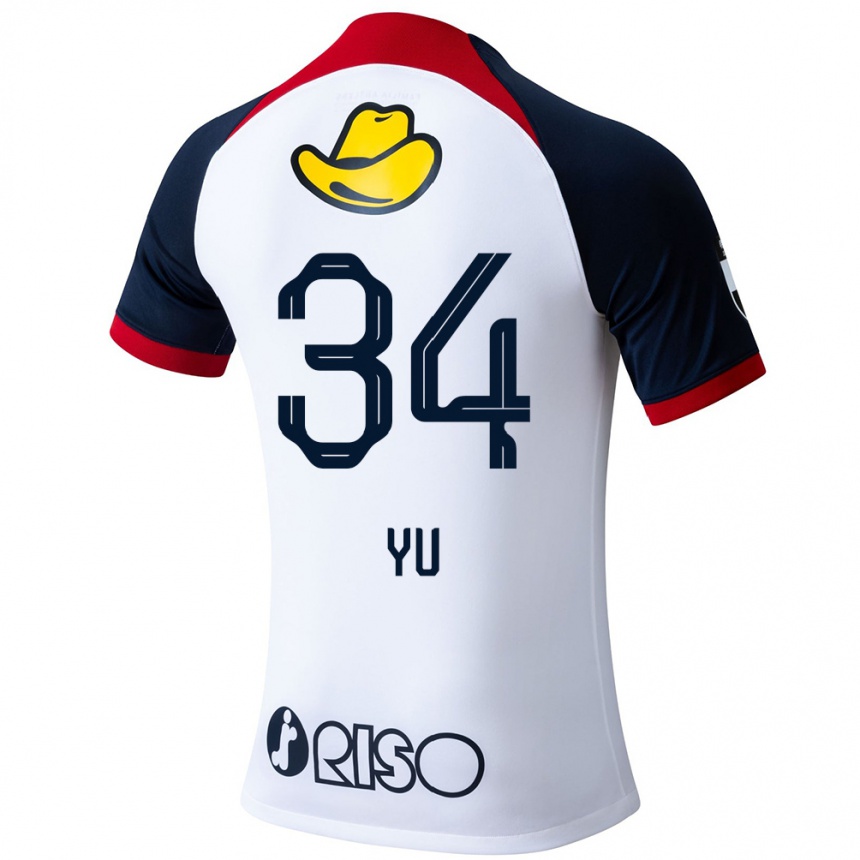 Hombre Fútbol Camiseta Yu Funabashi #34 Blanco Azul Rojo 2ª Equipación 2024/25 México