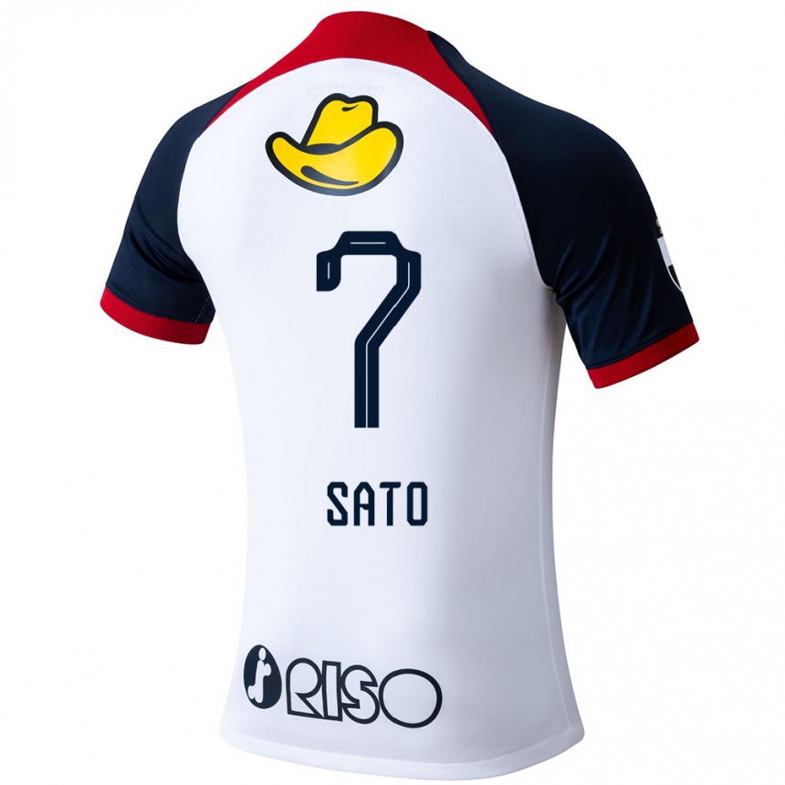 Hombre Fútbol Camiseta Mihiro Sato #7 Blanco Azul Rojo 2ª Equipación 2024/25 México