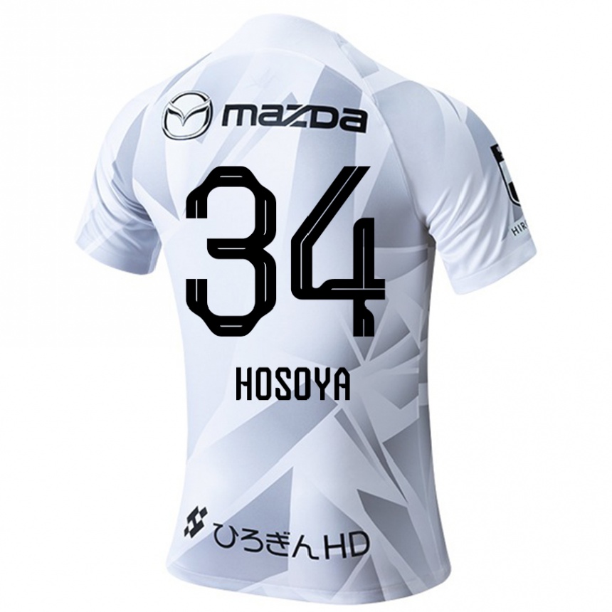 Hombre Fútbol Camiseta Kohei Hosoya #34 Blanco Gris Negro 2ª Equipación 2024/25 México