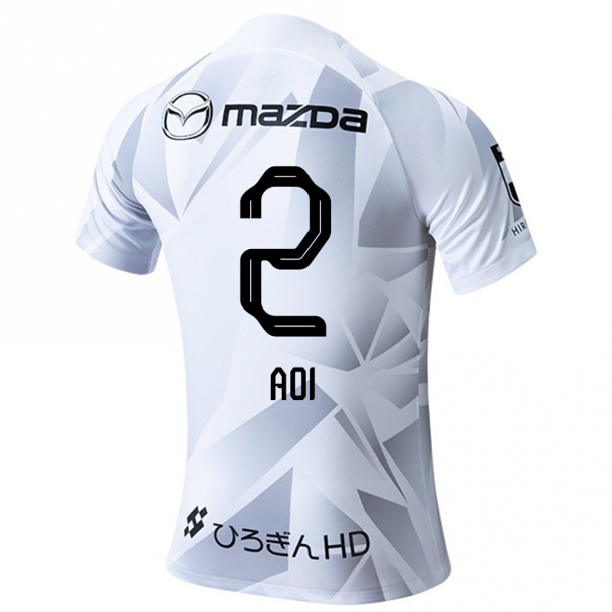 Hombre Fútbol Camiseta Yutaro Aoi #2 Blanco Gris Negro 2ª Equipación 2024/25 México