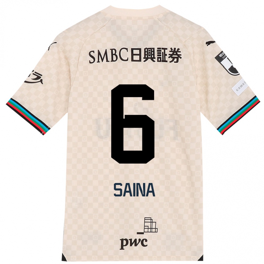 Hombre Fútbol Camiseta Yuta Saina #6 Blanco Gris 2ª Equipación 2024/25 México