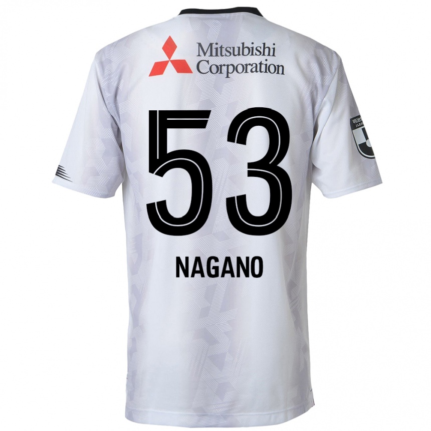 Hombre Fútbol Camiseta Shuto Nagano #53 Blanco Negro 2ª Equipación 2024/25 México