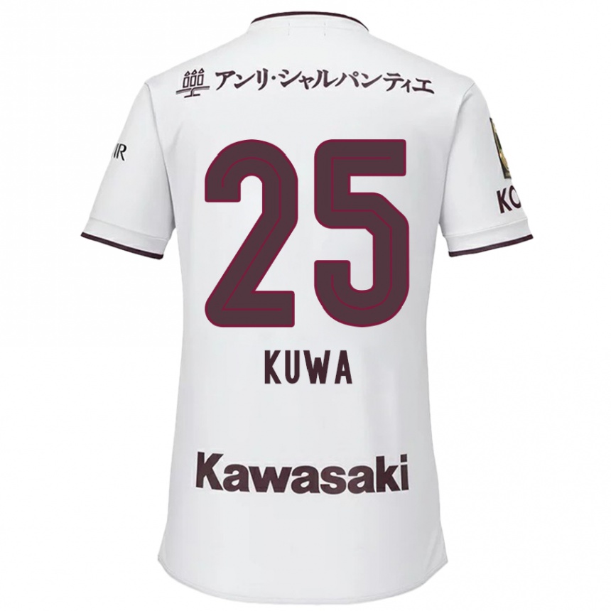 Hombre Fútbol Camiseta Yuya Kuwasaki #25 Blanco Rojo 2ª Equipación 2024/25 México