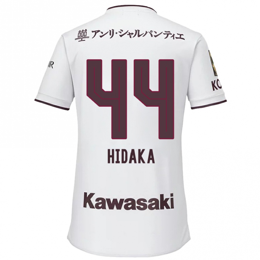 Hombre Fútbol Camiseta Mitsuki Hidaka #44 Blanco Rojo 2ª Equipación 2024/25 México