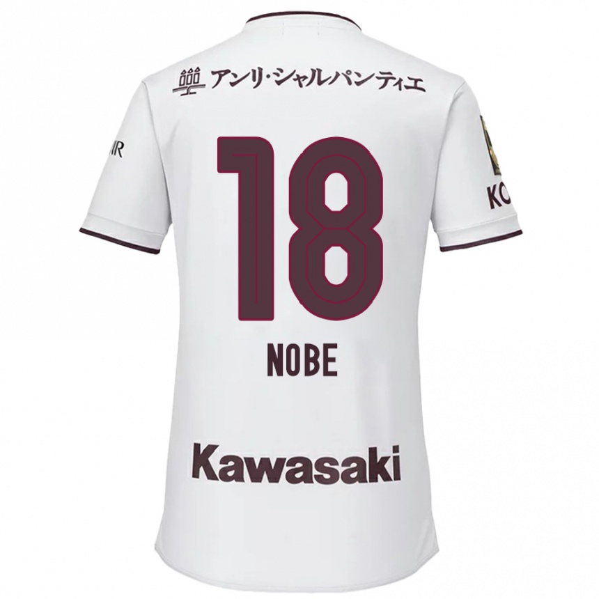 Hombre Fútbol Camiseta Tomohiro Nobe #18 Blanco Rojo 2ª Equipación 2024/25 México