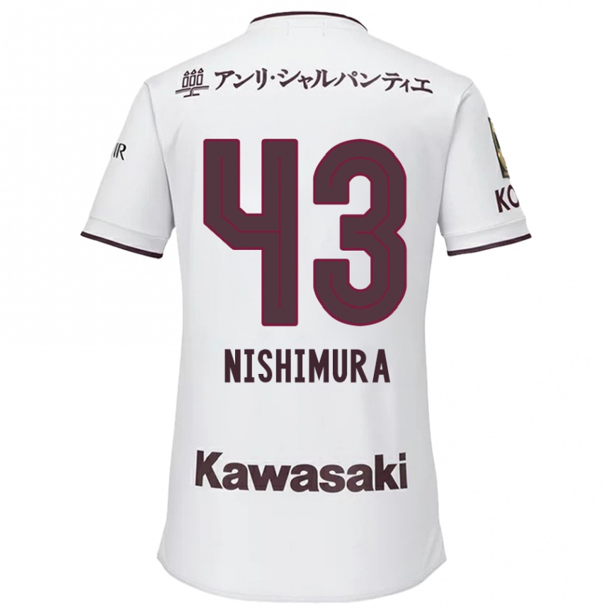 Hombre Fútbol Camiseta Nagi Nishimura #43 Blanco Rojo 2ª Equipación 2024/25 México