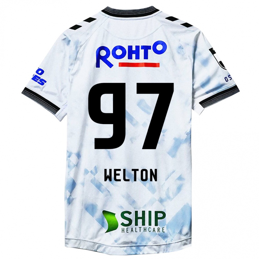 Hombre Fútbol Camiseta Welton #97 Blanco Negro 2ª Equipación 2024/25 México