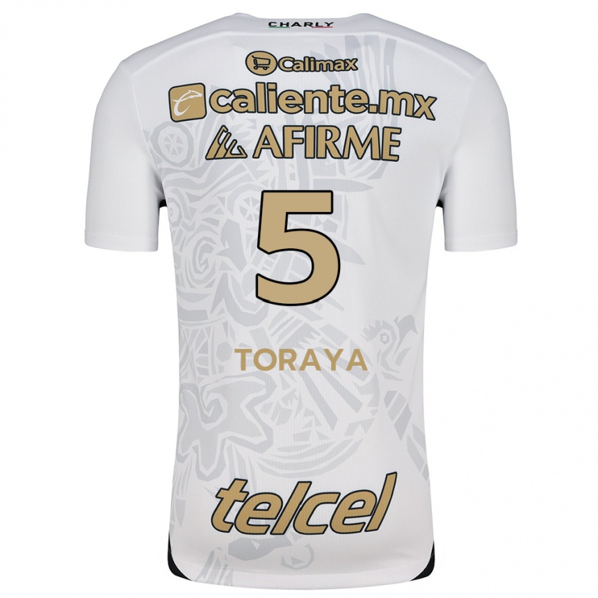 Hombre Fútbol Camiseta Yadira Toraya #5 Blanco Negro 2ª Equipación 2024/25 México