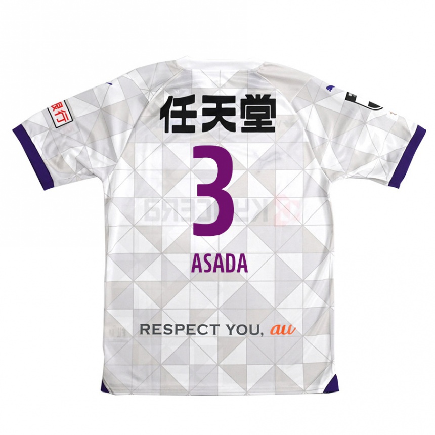 Hombre Fútbol Camiseta Shogo Asada #3 Blanco Morado 2ª Equipación 2024/25 México