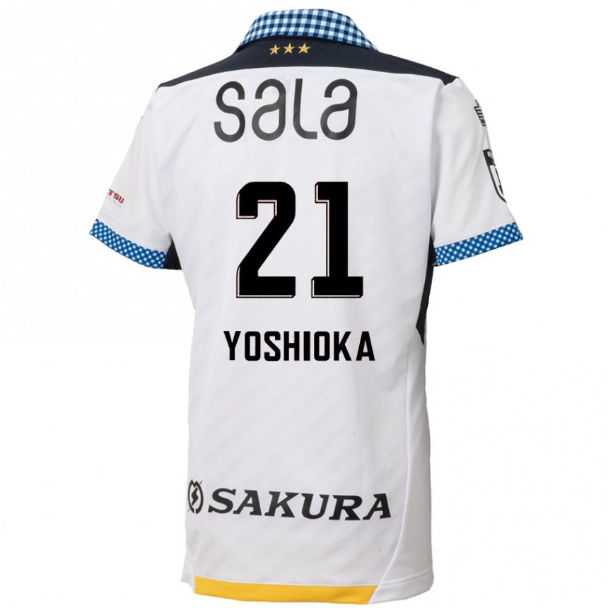 Hombre Fútbol Camiseta Kanta Yoshioka #21 Blanco Negro 2ª Equipación 2024/25 México