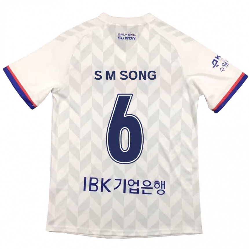 Hombre Fútbol Camiseta Min-Seob Song #6 Blanco Azul 2ª Equipación 2024/25 México