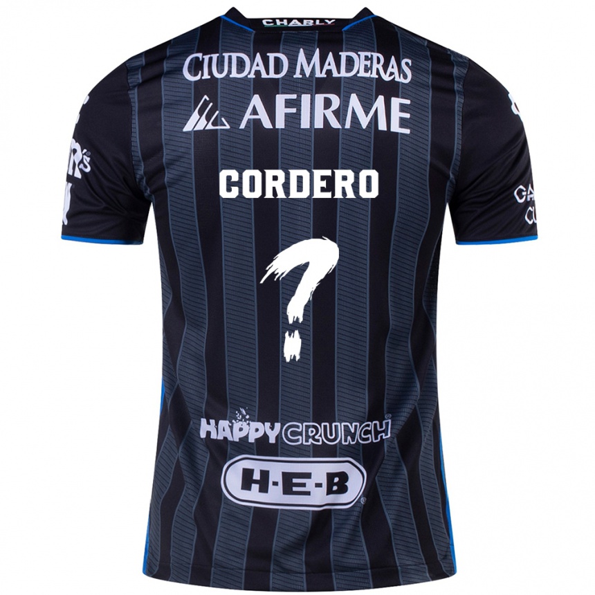 Hombre Fútbol Camiseta Nicolás Cordero #0 Blanco Negro 2ª Equipación 2024/25 México