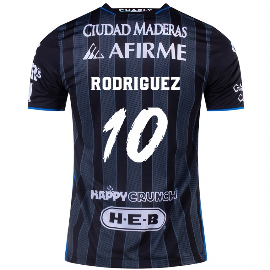 Hombre Fútbol Camiseta Lucas Rodríguez #10 Blanco Negro 2ª Equipación 2024/25 México