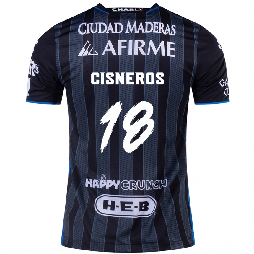 Hombre Fútbol Camiseta Ronaldo Cisneros #18 Blanco Negro 2ª Equipación 2024/25 México