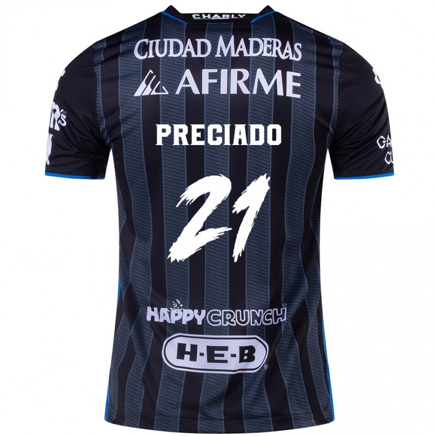 Hombre Fútbol Camiseta Ayrton Preciado #21 Blanco Negro 2ª Equipación 2024/25 México