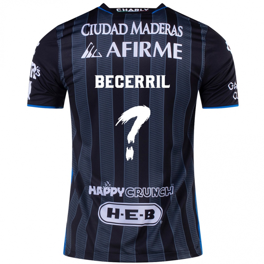 Hombre Fútbol Camiseta Abner Becerril #0 Blanco Negro 2ª Equipación 2024/25 México