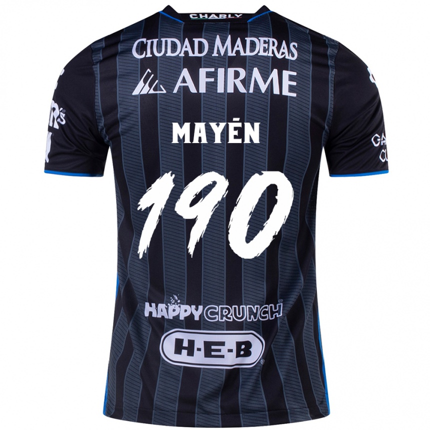 Hombre Fútbol Camiseta Eduardo Mayén #190 Blanco Negro 2ª Equipación 2024/25 México