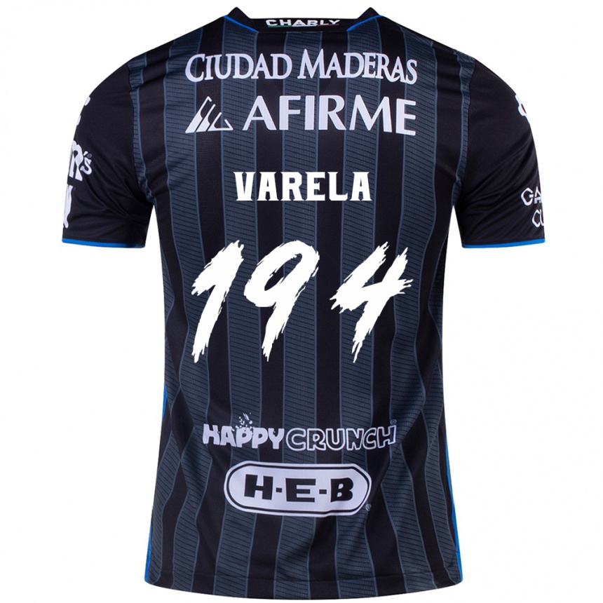 Hombre Fútbol Camiseta José Varela #194 Blanco Negro 2ª Equipación 2024/25 México