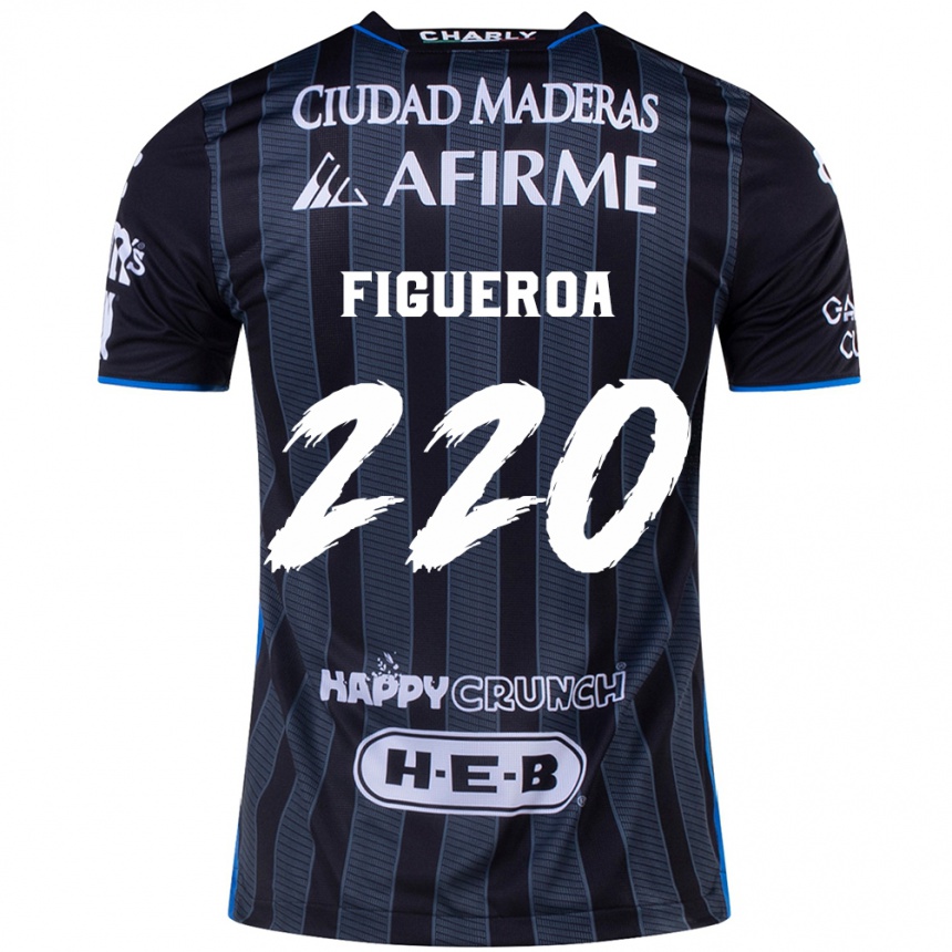 Hombre Fútbol Camiseta Christopher Figueroa #220 Blanco Negro 2ª Equipación 2024/25 México