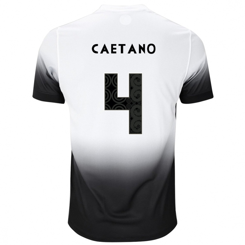 Mujer Fútbol Camiseta Caetano #4 Blanco Negro 1ª Equipación 2024/25 México