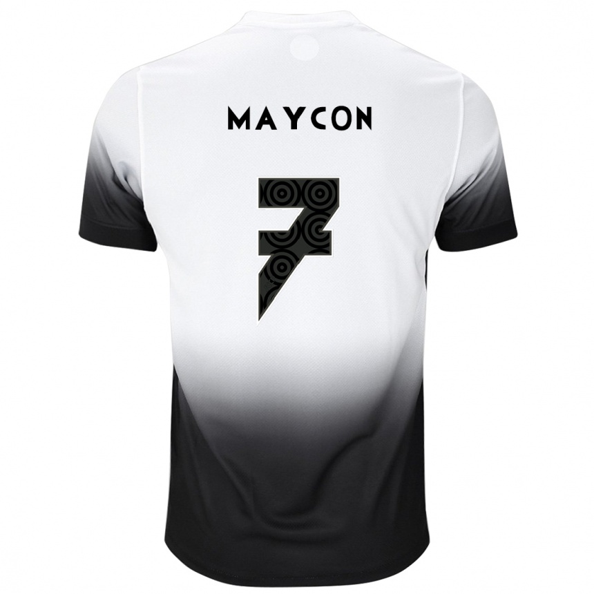 Mujer Fútbol Camiseta Maycon #7 Blanco Negro 1ª Equipación 2024/25 México