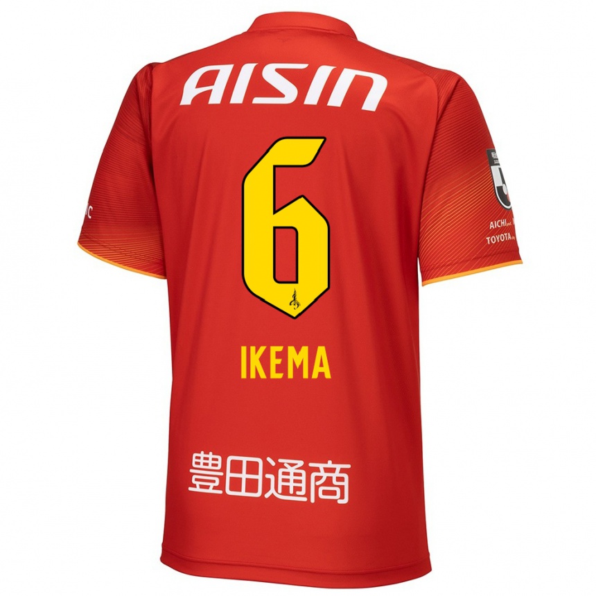 Mujer Fútbol Camiseta Kano Ikema #6 Rojo Blanco Amarillo 1ª Equipación 2024/25 México