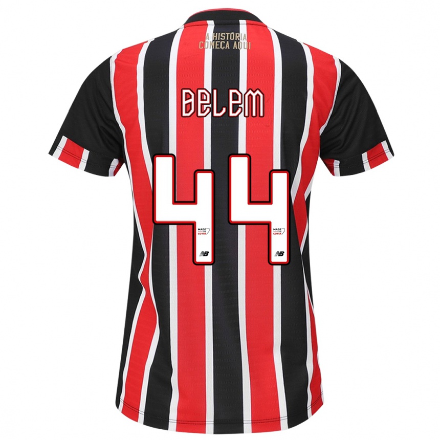 Mujer Fútbol Camiseta Matheus Belém #44 Negro Rojo Blanco 2ª Equipación 2024/25 México