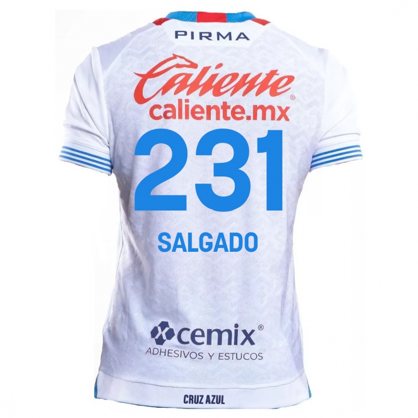 Mujer Fútbol Camiseta Bruno Salgado #231 Blanco Azul 2ª Equipación 2024/25 México