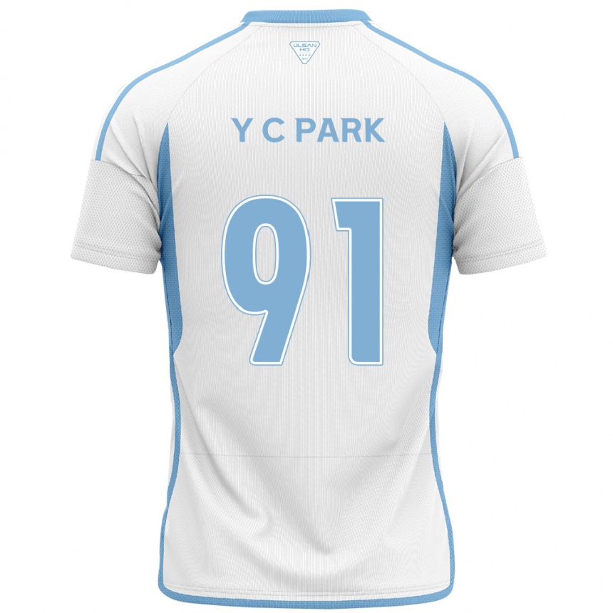 Mujer Fútbol Camiseta Chu-Young Park #91 Blanco Azul 2ª Equipación 2024/25 México