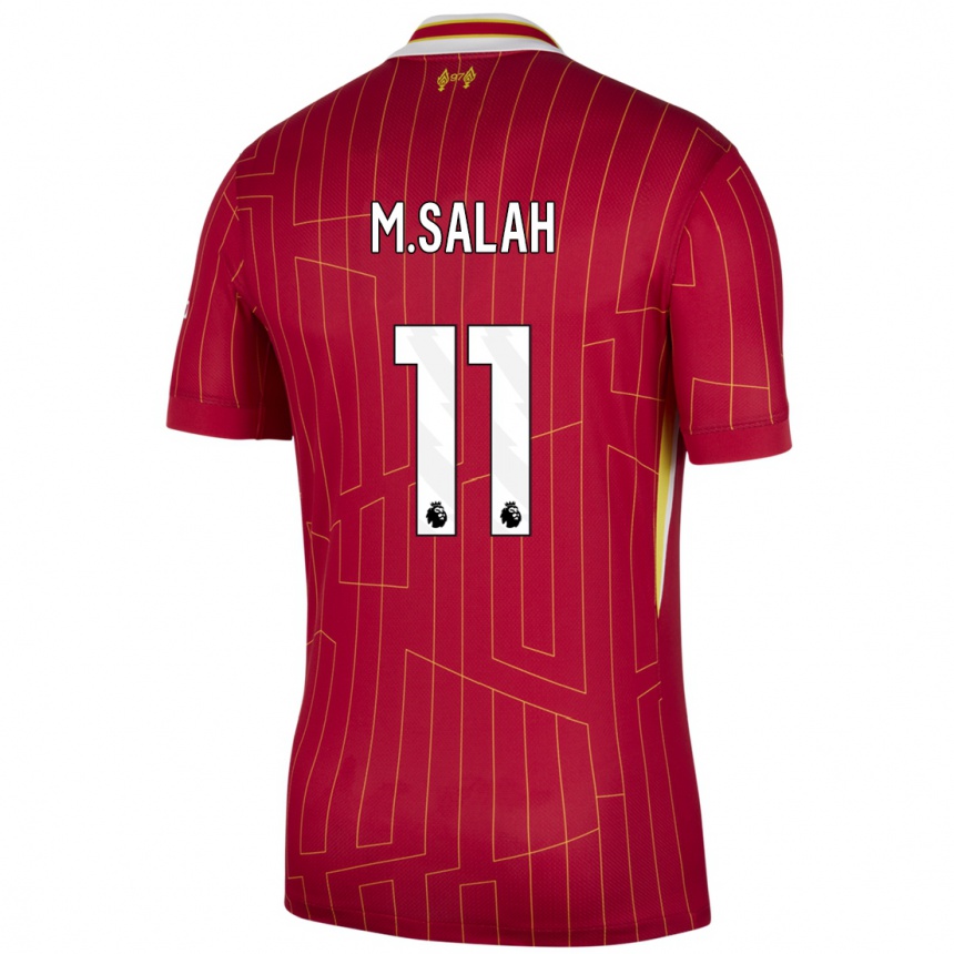 Niño Fútbol Camiseta Mohamed Salah #11 Rojo Amarillo Blanco 1ª Equipación 2024/25 México