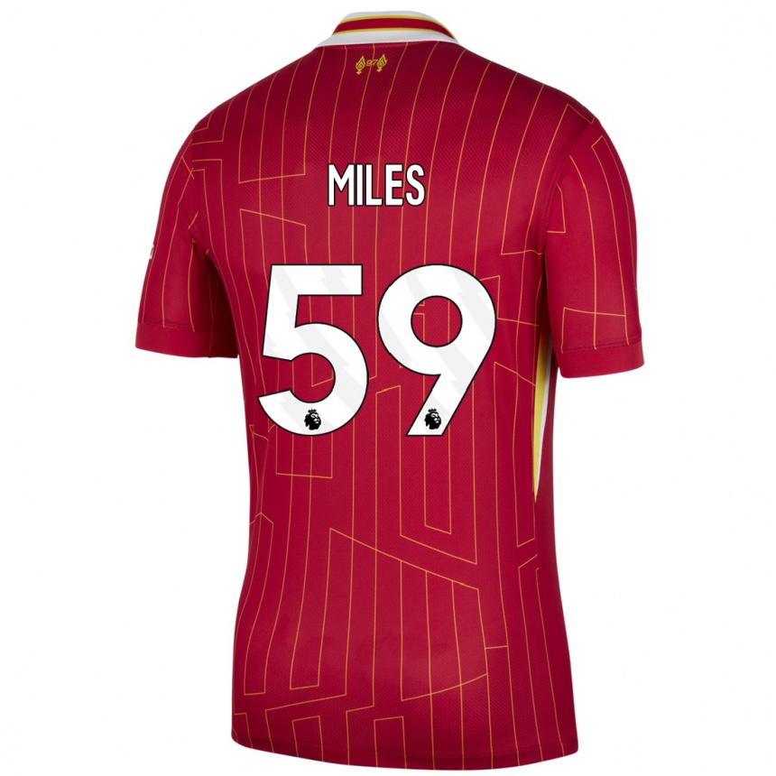 Niño Fútbol Camiseta Terence Miles #59 Rojo Amarillo Blanco 1ª Equipación 2024/25 México