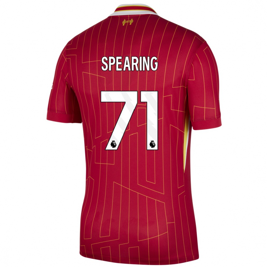 Niño Fútbol Camiseta Jay Spearing #71 Rojo Amarillo Blanco 1ª Equipación 2024/25 México