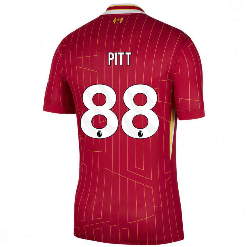 Niño Fútbol Camiseta Lucas Pitt #88 Rojo Amarillo Blanco 1ª Equipación 2024/25 México