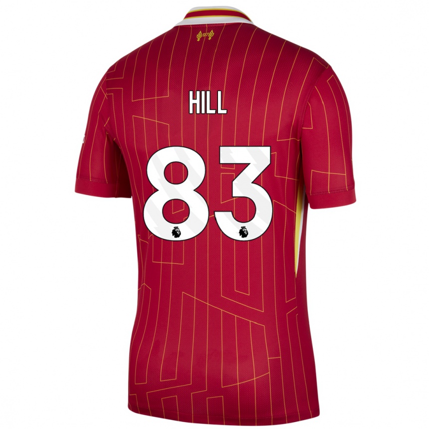 Niño Fútbol Camiseta Thomas Hill #83 Rojo Amarillo Blanco 1ª Equipación 2024/25 México