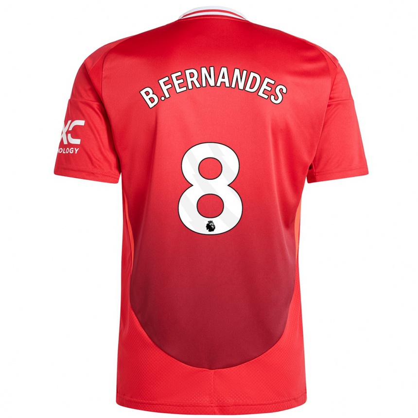 Niño Fútbol Camiseta Bruno Fernandes #8 Rojo Brillante 1ª Equipación 2024/25 México