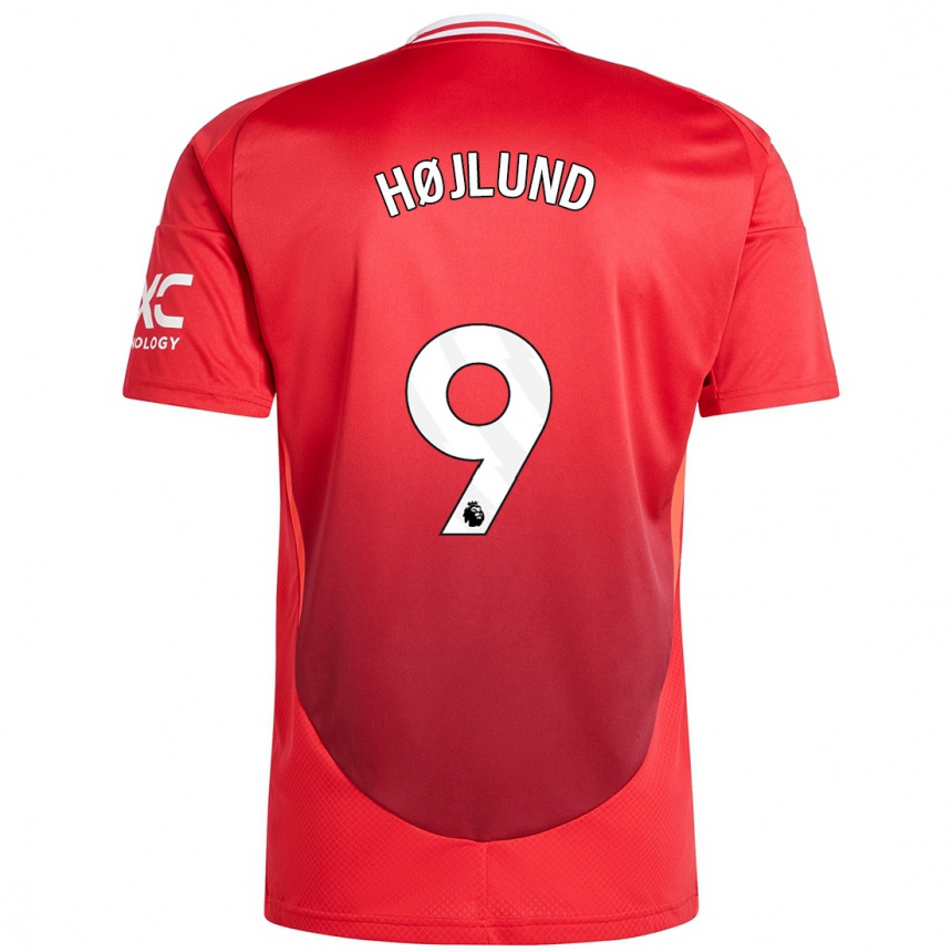 Niño Fútbol Camiseta Rasmus Højlund #9 Rojo Brillante 1ª Equipación 2024/25 México