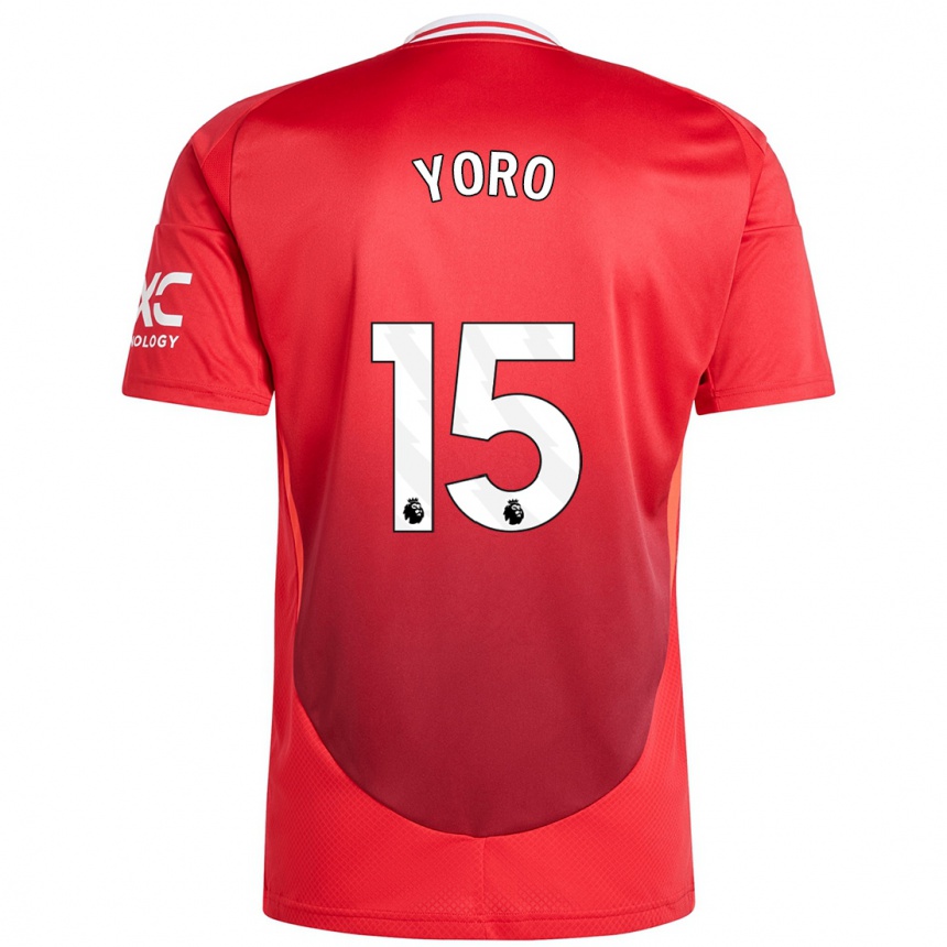 Niño Fútbol Camiseta Leny Yoro #15 Rojo Brillante 1ª Equipación 2024/25 México