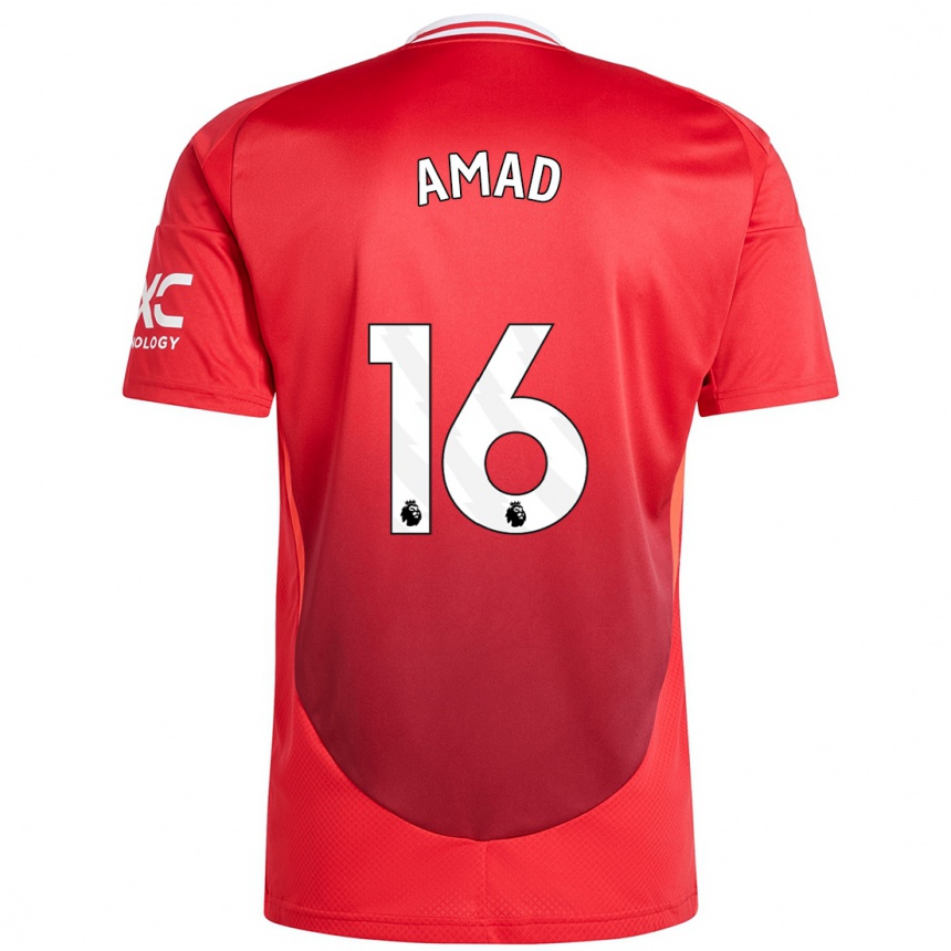 Niño Fútbol Camiseta Amad Diallo #16 Rojo Brillante 1ª Equipación 2024/25 México