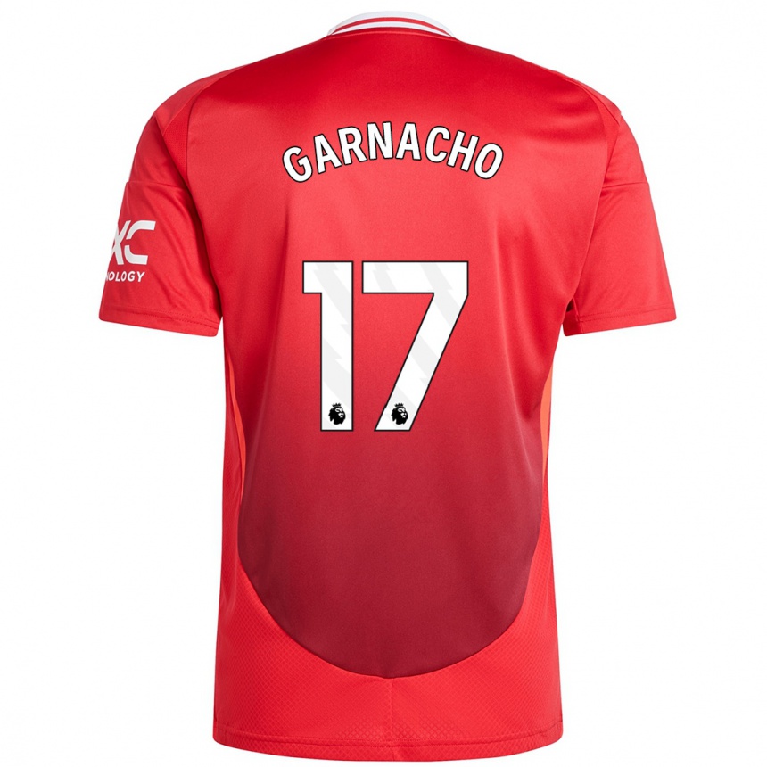 Niño Fútbol Camiseta Alejandro Garnacho #17 Rojo Brillante 1ª Equipación 2024/25 México