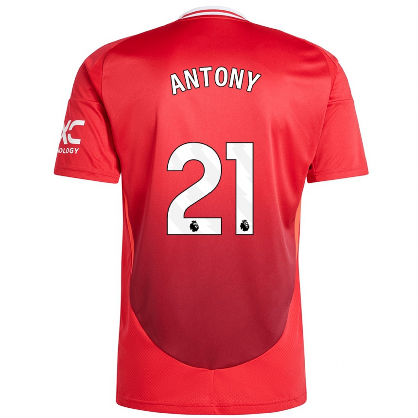 Niño Fútbol Camiseta Antony #21 Rojo Brillante 1ª Equipación 2024/25 México